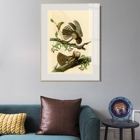 INVIN ART Metal Framed Canvas Giclee Print Chuck will's Widow by John James Audubon Wall Art Living Room Home Office Decorations