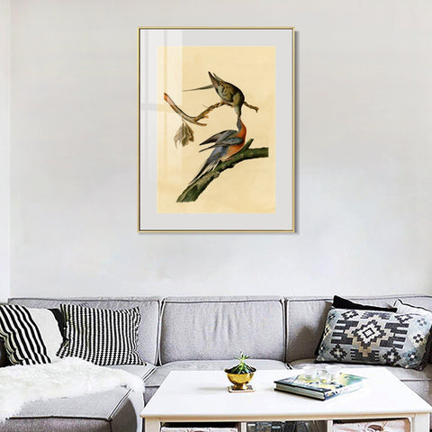 INVIN ART Metal Framed Canvas Giclee Print Passenger Pigeon by John James Audubon Wall Art Living Room Home Office Decorations