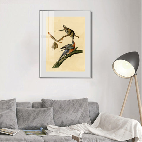 INVIN ART Metal Framed Canvas Giclee Print Passenger Pigeon by John James Audubon Wall Art Living Room Home Office Decorations