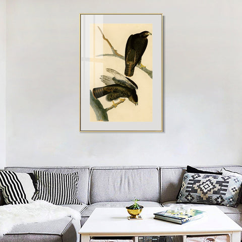 INVIN ART Metal Framed Canvas Giclee Print Black Warrior by John James Audubon Wall Art Living Room Home Office Decorations