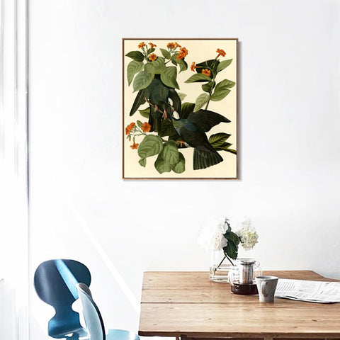 INVIN ART Framed Canvas Giclee Print Series#81 by John James Audubon Wall Art Living Room Home Office Decorations