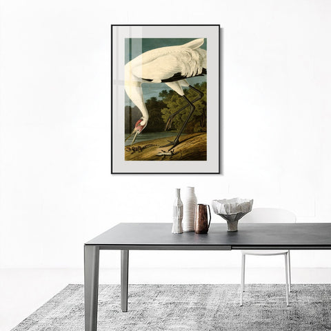 INVIN ART Metal Framed Canvas Giclee Print White Heron#83 by John James Audubon Wall Art Living Room Home Office Decorations