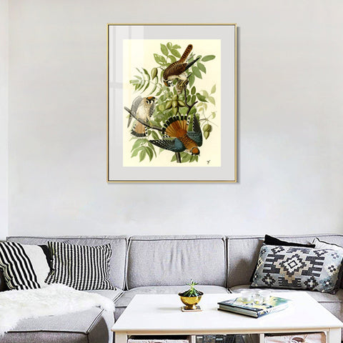 INVIN ART Metal Framed Canvas Giclee Print Series#87 by John James Audubon Wall Art Living Room Home Office Decorations