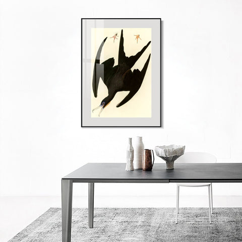 INVIN ART Metal Framed Canvas Giclee Print Frigate Pelican by John James Audubon Wall Art Living Room Home Office Decorations