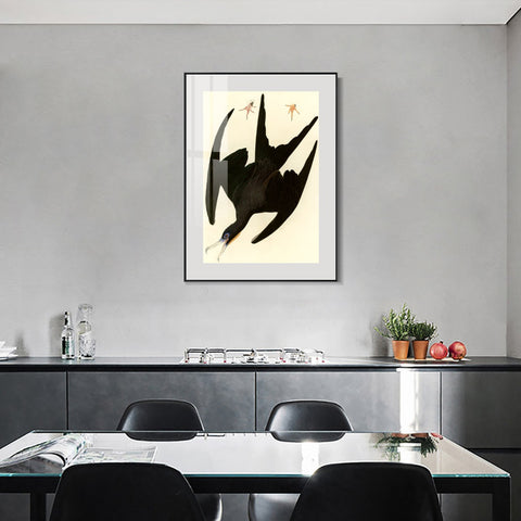 INVIN ART Metal Framed Canvas Giclee Print Frigate Pelican by John James Audubon Wall Art Living Room Home Office Decorations