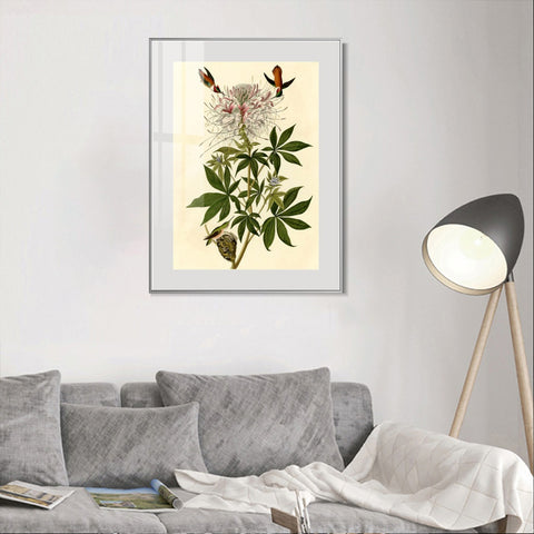 INVIN ART Metal Framed Canvas Giclee Print Ruff necked Humming bird by John James Audubon Wall Art Living Room Home Office Decorations