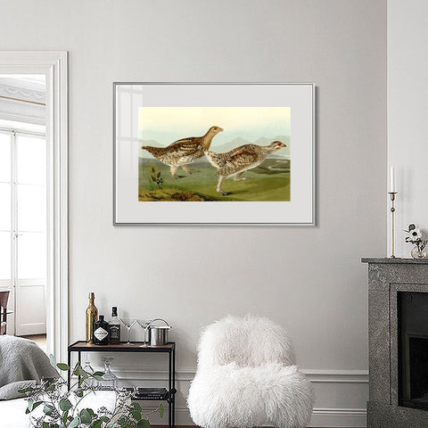 INVIN ART Metal Framed Canvas Giclee Print Sharp tailed Grous by John James Audubon Wall Art Living Room Home Office Decorations