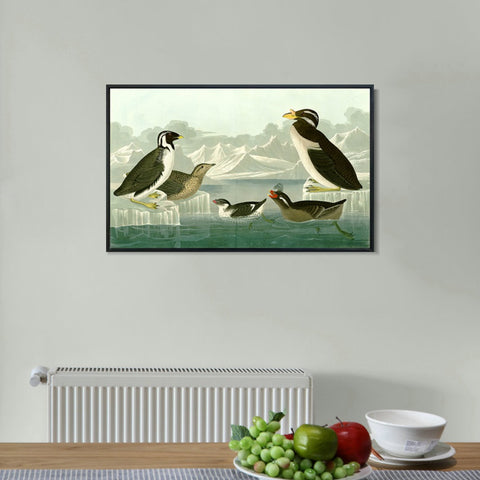 INVIN ART Framed Canvas Giclee Print Death in the Sickroom,1893 by John James Audubon Wall Art Living Room Home Office Decorations