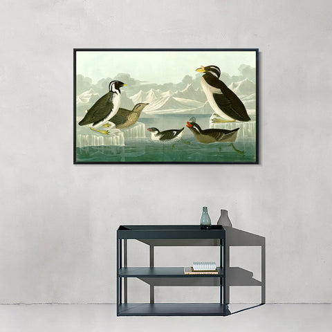INVIN ART Framed Canvas Giclee Print Death in the Sickroom,1893 by John James Audubon Wall Art Living Room Home Office Decorations