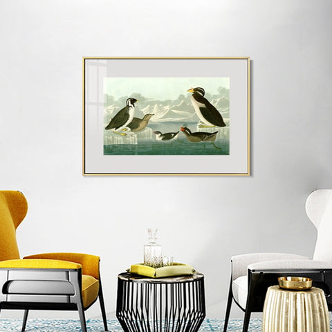INVIN ART Metal Framed Canvas Giclee Print Death in the Sickroom,1893 by John James Audubon Wall Art Living Room Home Office Decorations