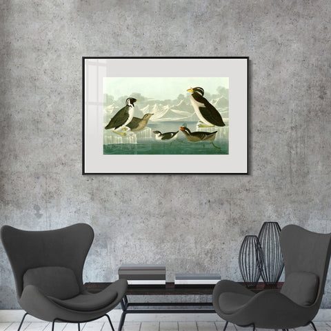 INVIN ART Metal Framed Canvas Giclee Print Death in the Sickroom,1893 by John James Audubon Wall Art Living Room Home Office Decorations