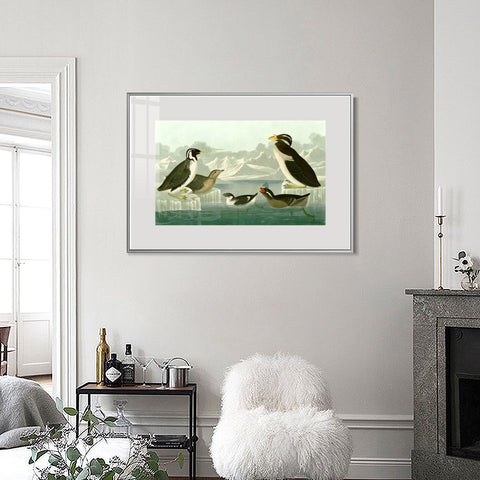 INVIN ART Metal Framed Canvas Giclee Print Death in the Sickroom,1893 by John James Audubon Wall Art Living Room Home Office Decorations