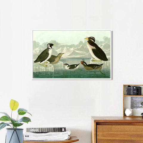 INVIN ART Framed Canvas Giclee Print Death in the Sickroom,1893 by John James Audubon Wall Art Living Room Home Office Decorations