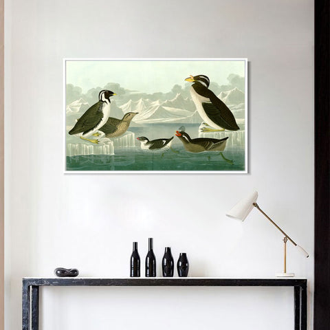 INVIN ART Framed Canvas Giclee Print Death in the Sickroom,1893 by John James Audubon Wall Art Living Room Home Office Decorations