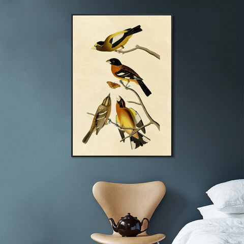 INVIN ART Framed Canvas Giclee Print Series#115 by John James Audubon Wall Art Living Room Home Office Decorations