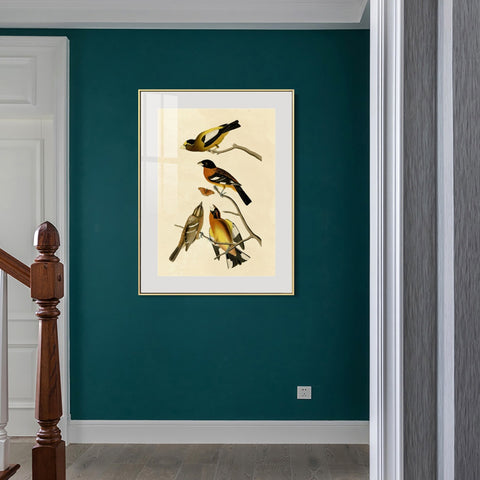 INVIN ART Metal Framed Canvas Giclee Print Series#115 by John James Audubon Wall Art Living Room Home Office Decorations