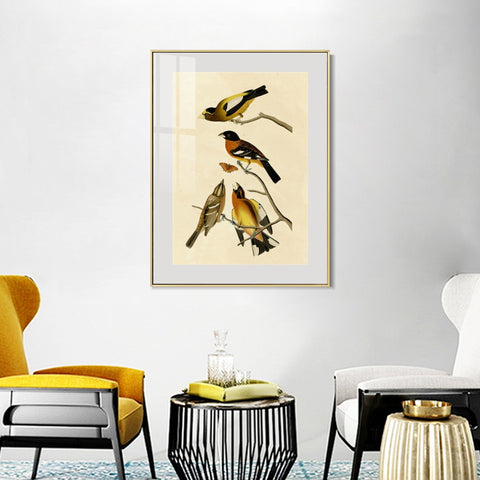 INVIN ART Metal Framed Canvas Giclee Print Series#115 by John James Audubon Wall Art Living Room Home Office Decorations