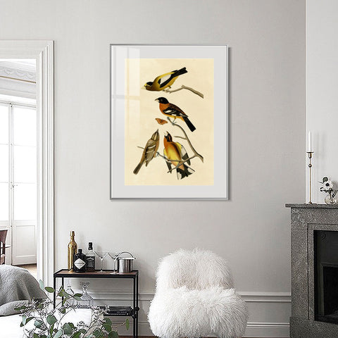 INVIN ART Metal Framed Canvas Giclee Print Series#115 by John James Audubon Wall Art Living Room Home Office Decorations