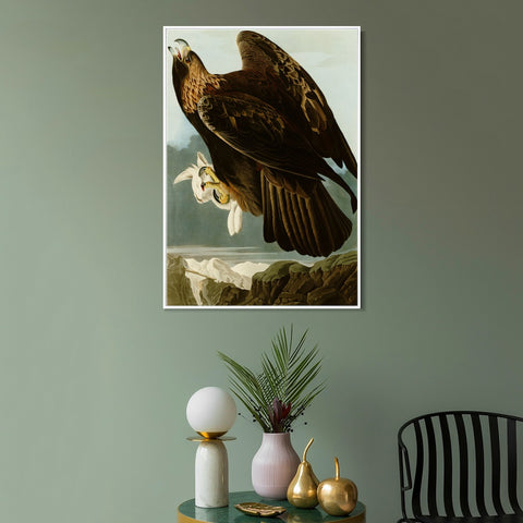INVIN ART Framed Canvas Giclee Print Series#118 by John James Audubon Wall Art Living Room Home Office Decorations