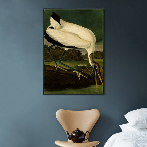 INVIN ART Framed Canvas Giclee Print Series#121 by John James Audubon Wall Art Living Room Home Office Decorations