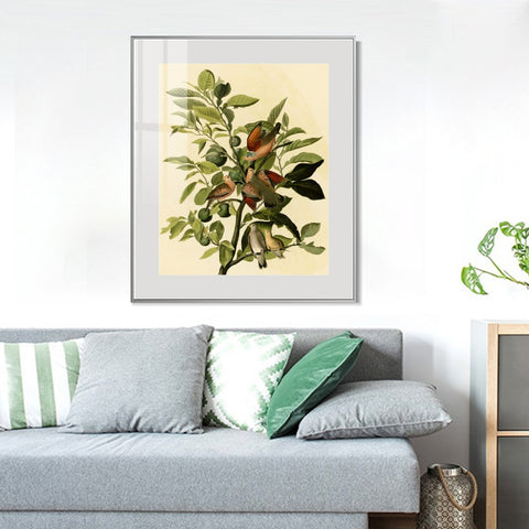 INVIN ART Metal Framed Canvas Giclee Print Ground Dove by John James Audubon Wall Art Living Room Home Office Decorations