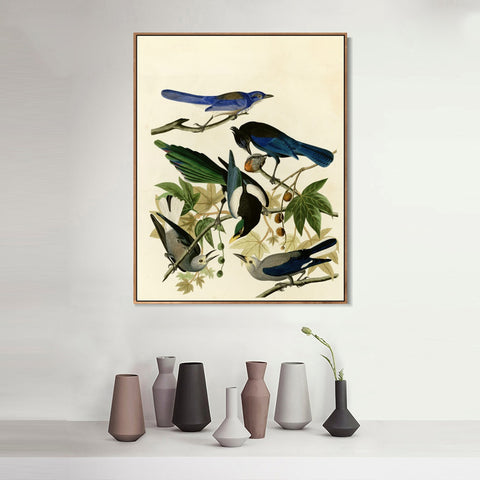 INVIN ART Framed Canvas Giclee Print Series#124 by John James Audubon Wall Art Living Room Home Office Decorations