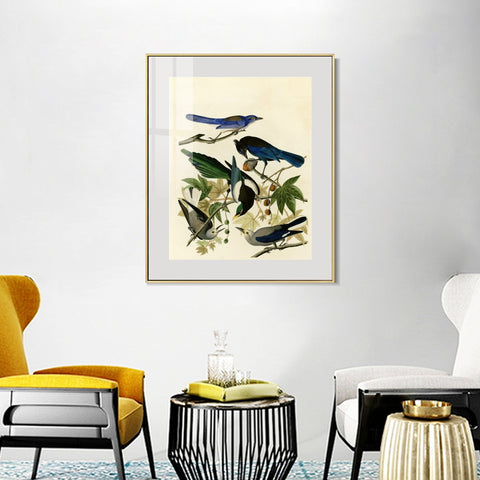 INVIN ART Metal Framed Canvas Giclee Print Series#124 by John James Audubon Wall Art Living Room Home Office Decorations
