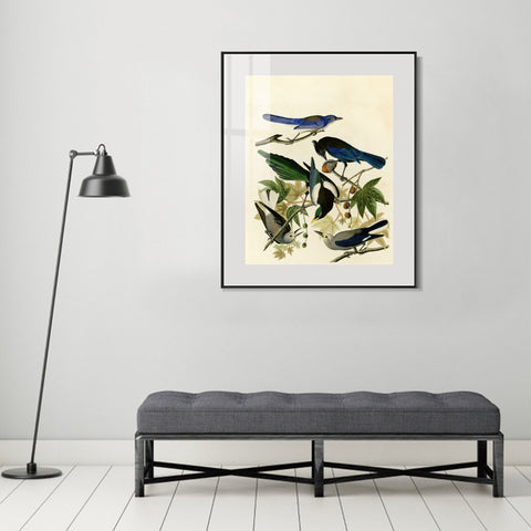 INVIN ART Metal Framed Canvas Giclee Print Series#124 by John James Audubon Wall Art Living Room Home Office Decorations