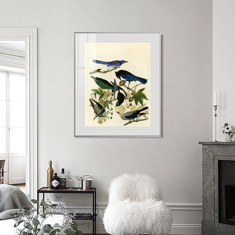 INVIN ART Metal Framed Canvas Giclee Print Series#124 by John James Audubon Wall Art Living Room Home Office Decorations