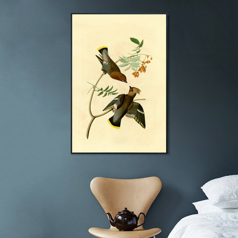 INVIN ART Framed Canvas Giclee Print Series#125 by John James Audubon Wall Art Living Room Home Office Decorations
