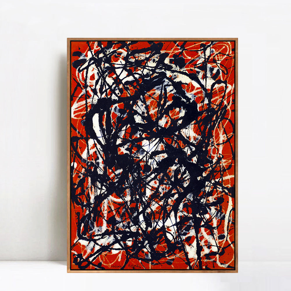 INVIN ART Framed Canvas Giclee Print Art Free Form by Jackson Pollock Abstract Wall Art