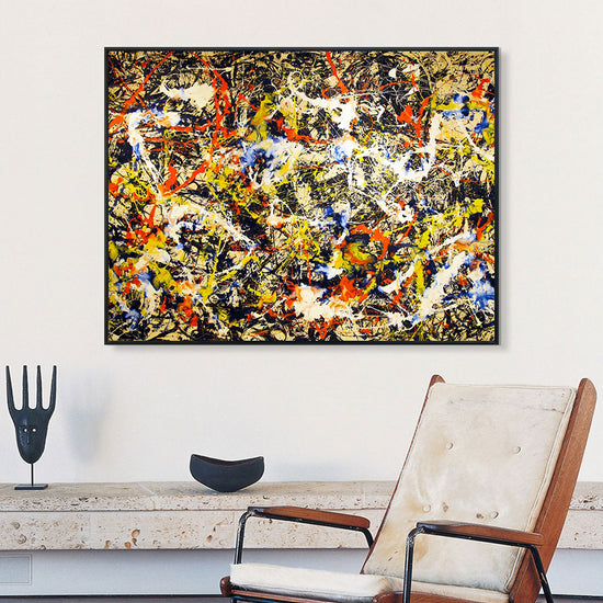 INVIN ART Framed Canvas Convergence by Jackson Pollock Giclee Print Art Abstract Wall Art