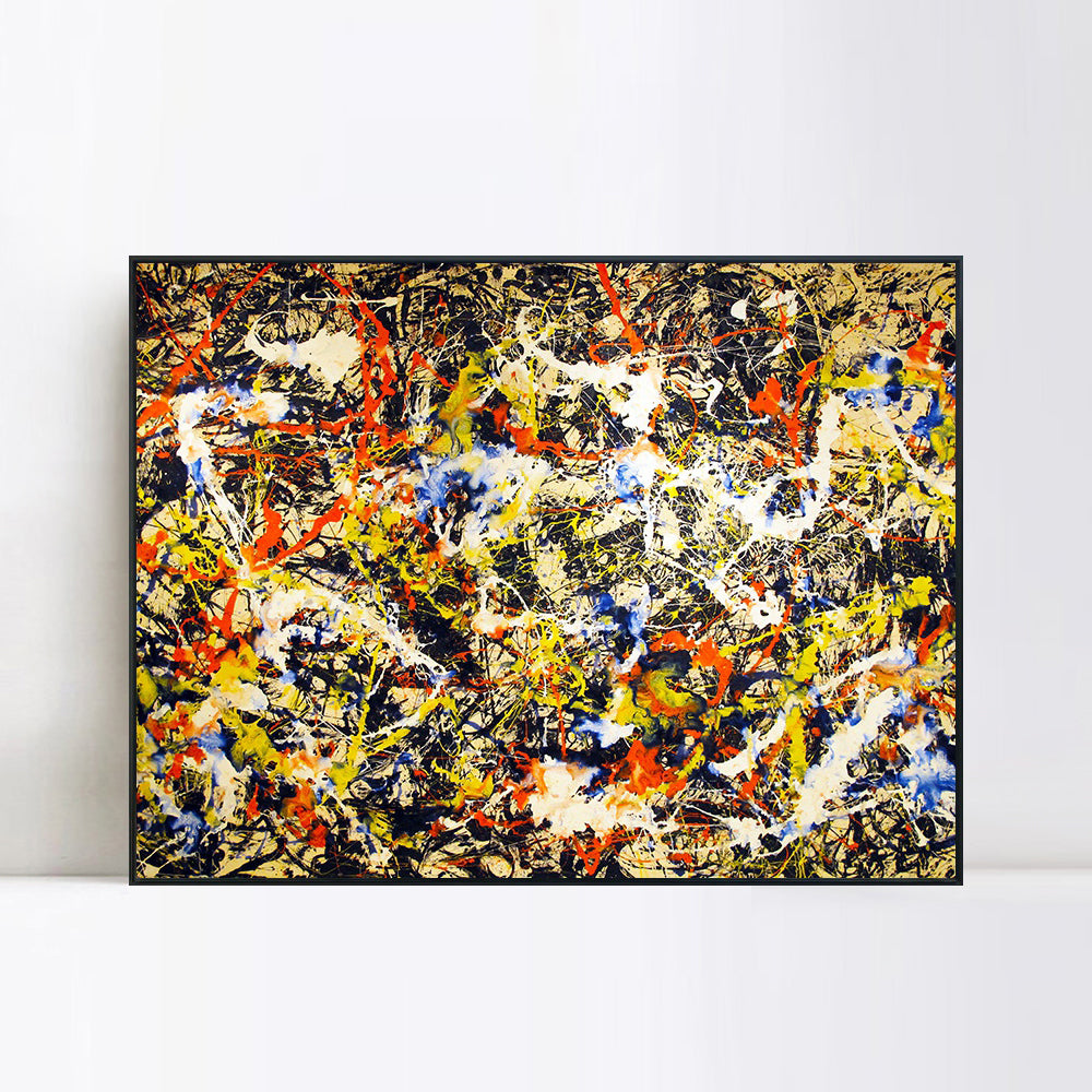 INVIN ART Framed Canvas Convergence by Jackson Pollock Giclee Print Art Abstract Wall Art