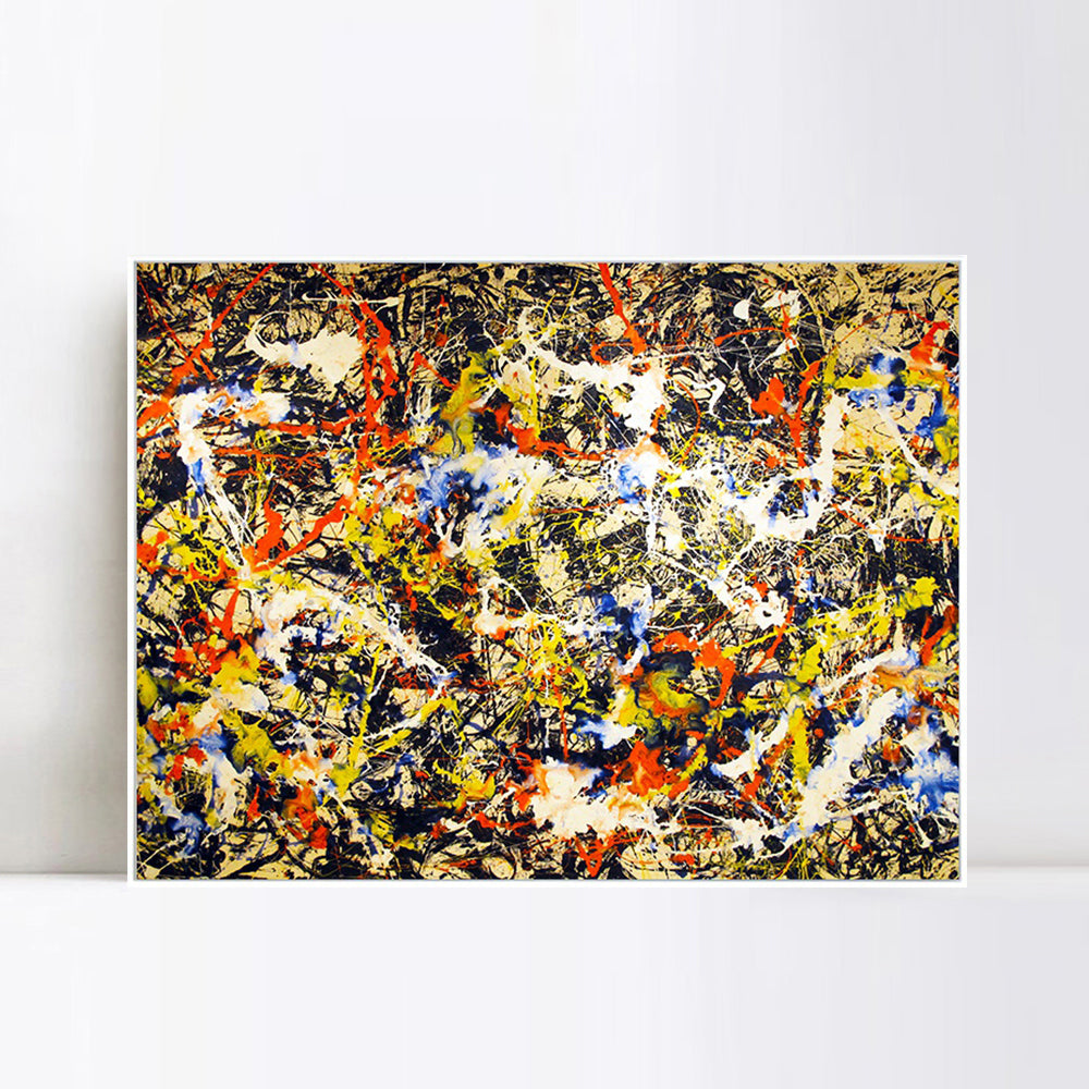 INVIN ART Framed Canvas Convergence by Jackson Pollock Giclee Print Art Abstract Wall Art