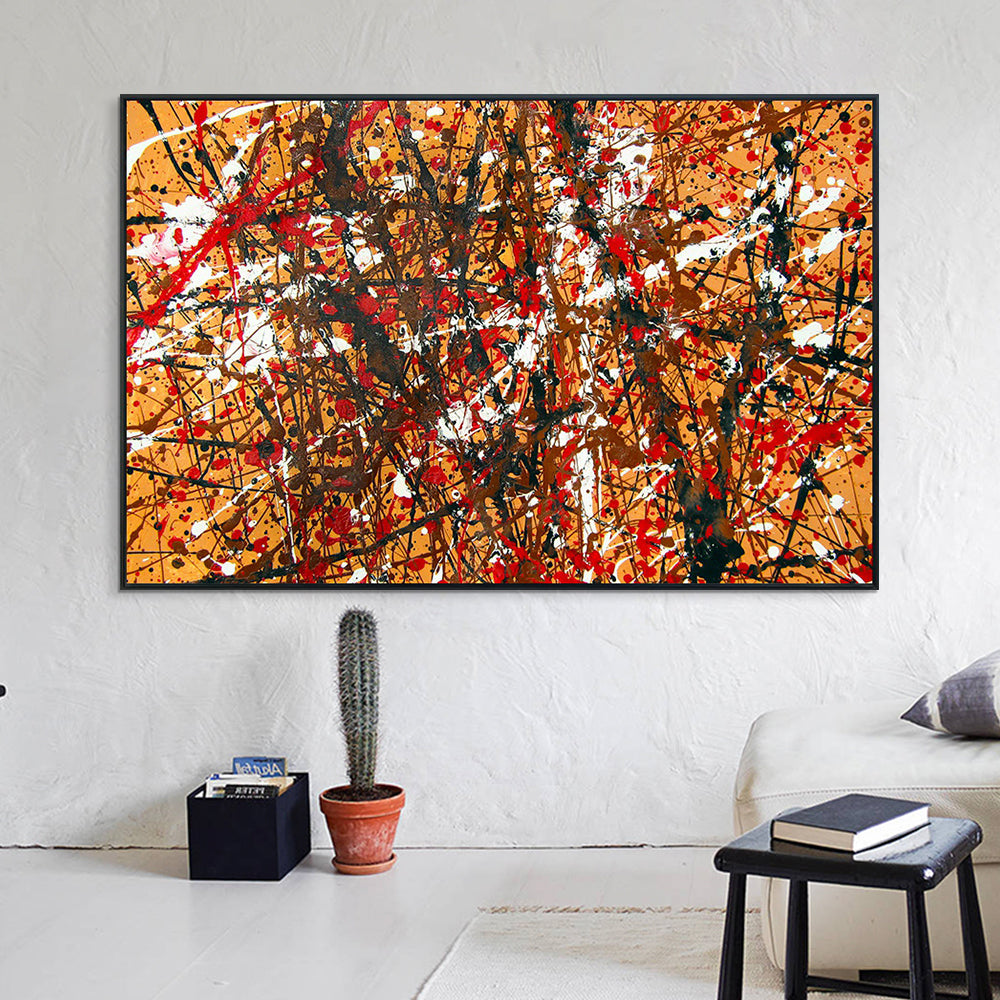 INVIN ART Framed Canvas Giclee Print Art Abstract#2 by Jackson Pollock Abstract Wall Art Living Room Home Office Decorations