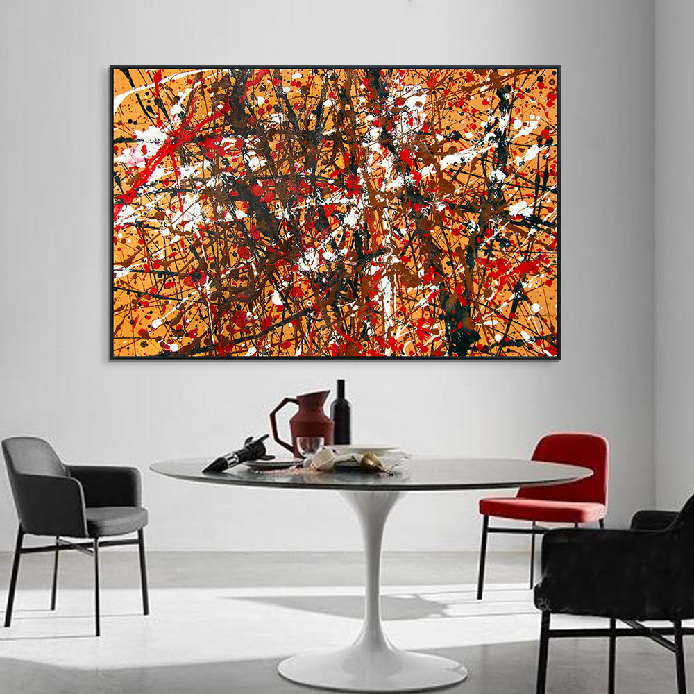 INVIN ART Framed Canvas Giclee Print Art Abstract#2 by Jackson Pollock Abstract Wall Art Living Room Home Office Decorations