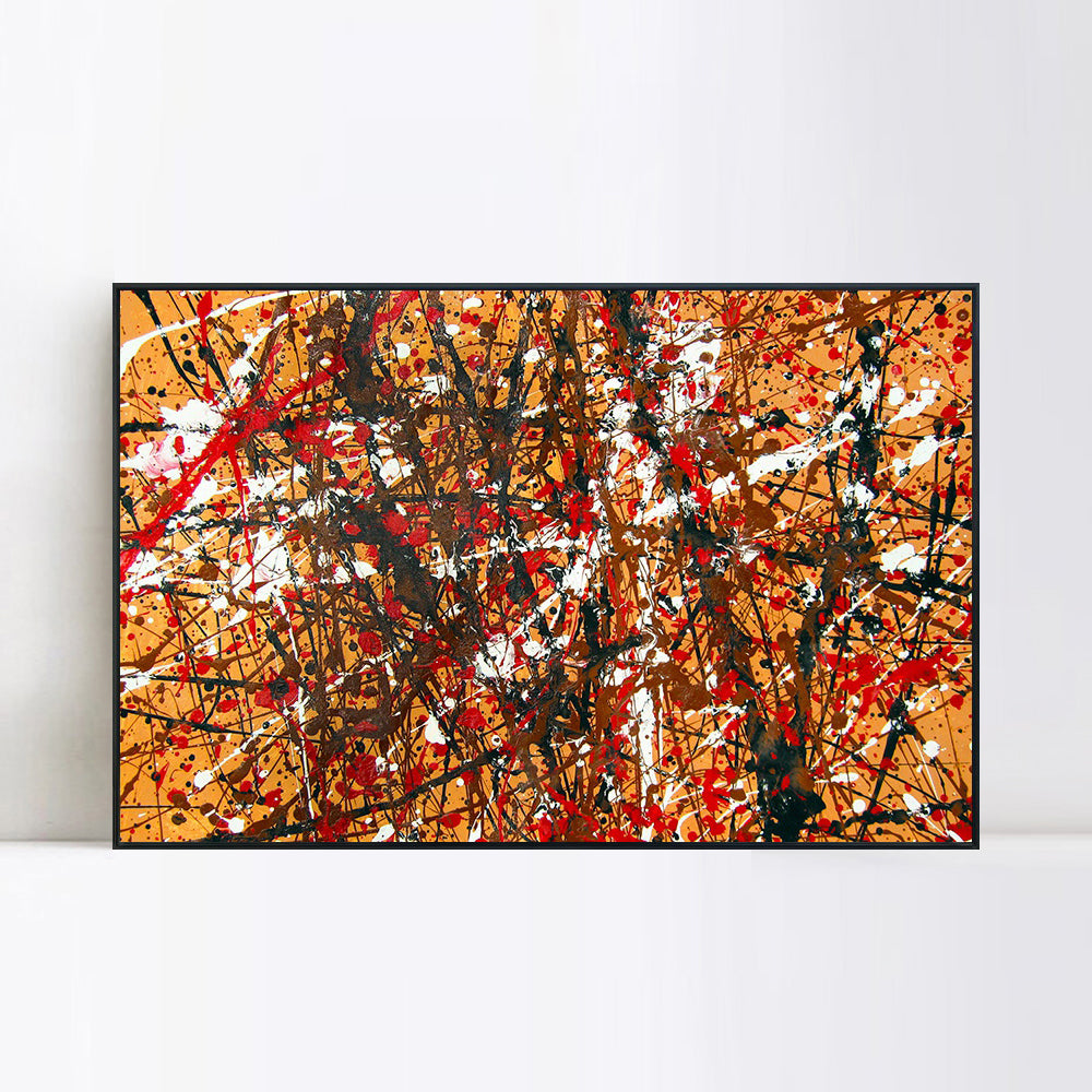 INVIN ART Framed Canvas Giclee Print Art Abstract#2 by Jackson Pollock Abstract Wall Art Living Room Home Office Decorations