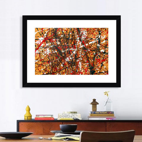 INVIN ART Framed Canvas Giclee Print Art Abstract#2 by Jackson Pollock Abstract Wall Art Living Room Home Office Decorations