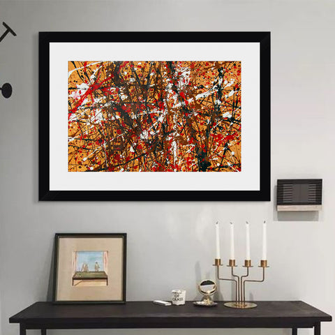 INVIN ART Framed Canvas Giclee Print Art Abstract#2 by Jackson Pollock Abstract Wall Art Living Room Home Office Decorations