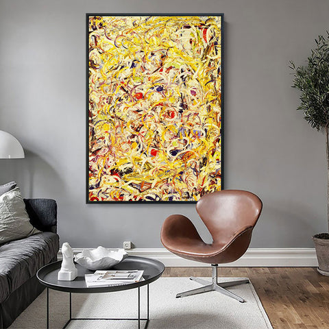 INVIN ART Framed Canvas Giclee Print Art Shimmering Substance by Jackson Pollock Abstract Wall Art Living Room Home Office Decorations
