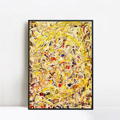 INVIN ART Framed Canvas Giclee Print Art Shimmering Substance by Jackson Pollock Abstract Wall Art Living Room Home Office Decorations