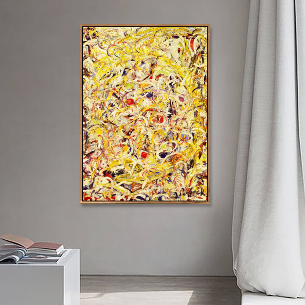 INVIN ART Framed Canvas Giclee Print Art Shimmering Substance by Jackson Pollock Abstract Wall Art Living Room Home Office Decorations