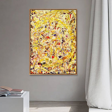 INVIN ART Framed Canvas Giclee Print Art Shimmering Substance by Jackson Pollock Abstract Wall Art Living Room Home Office Decorations