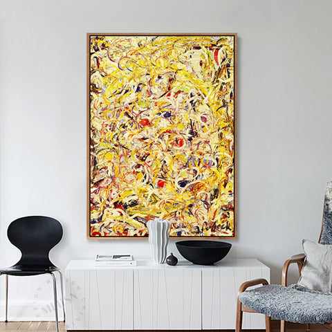 INVIN ART Framed Canvas Giclee Print Art Shimmering Substance by Jackson Pollock Abstract Wall Art Living Room Home Office Decorations