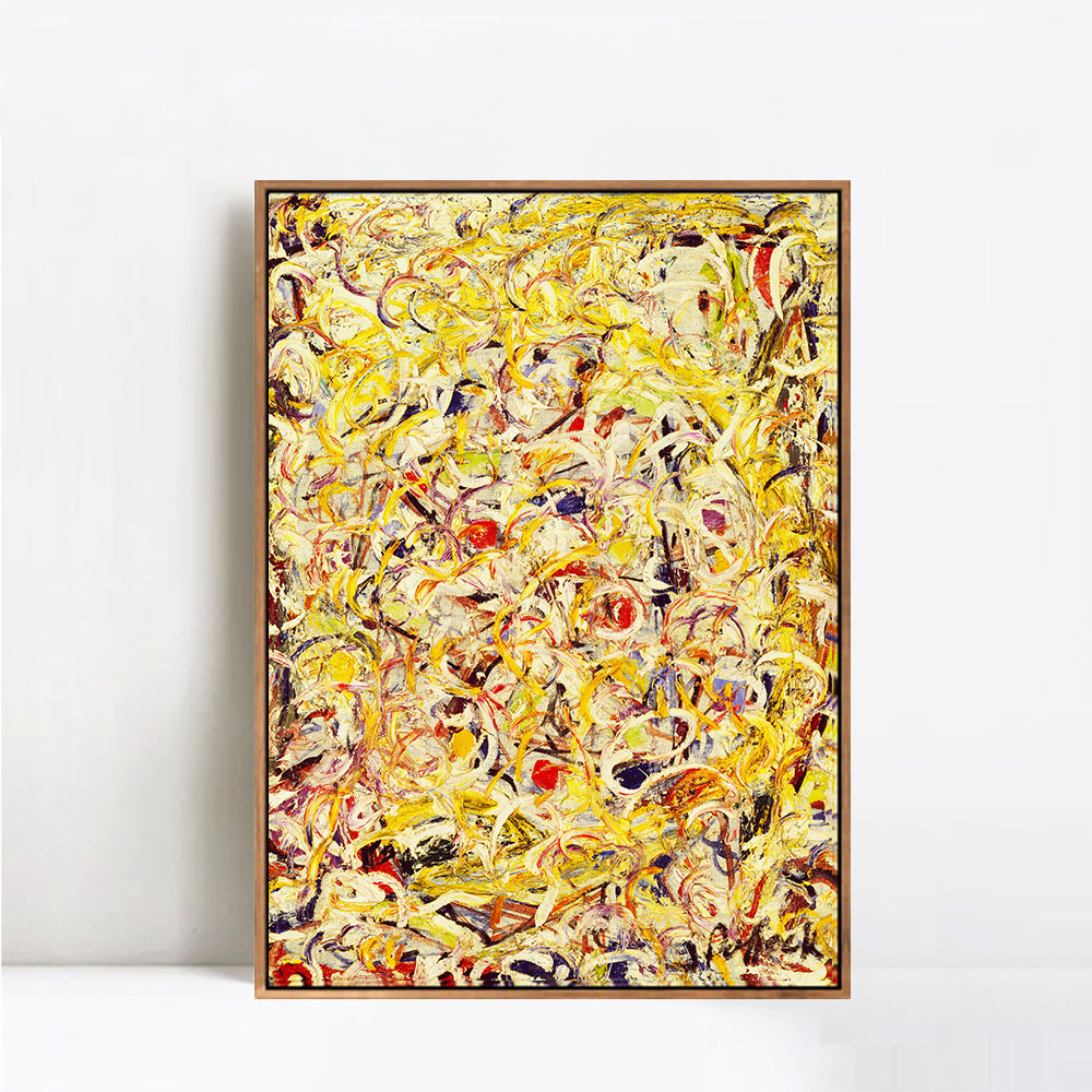 INVIN ART Framed Canvas Giclee Print Art Shimmering Substance by Jackson Pollock Abstract Wall Art Living Room Home Office Decorations