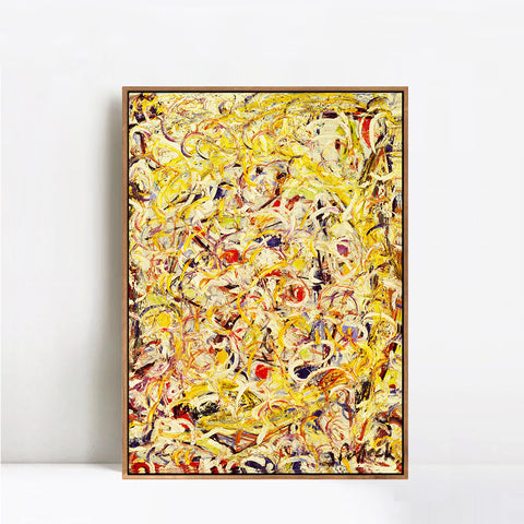 INVIN ART Framed Canvas Giclee Print Art Shimmering Substance by Jackson Pollock Abstract Wall Art Living Room Home Office Decorations