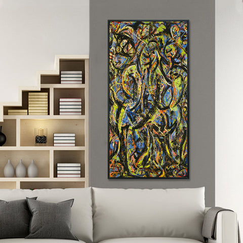 INVIN ART Framed Canvas Giclee Print Art Gothic 1944 by Jackson Pollock Abstract Wall Art Living Room Home Office Decorations