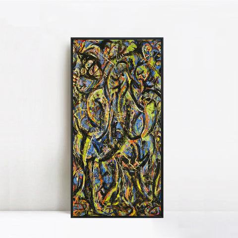 INVIN ART Framed Canvas Giclee Print Art Gothic 1944 by Jackson Pollock Abstract Wall Art Living Room Home Office Decorations