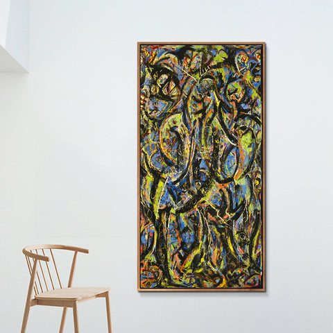 INVIN ART Framed Canvas Giclee Print Art Gothic 1944 by Jackson Pollock Abstract Wall Art Living Room Home Office Decorations