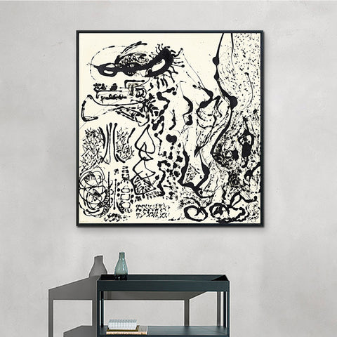 INVIN ART Framed Canvas Giclee Print Art Number 5 Elegant Lady by Jackson Pollock Abstract Wall Art Living Room Home Office Decorations